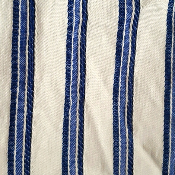 BCBGeneration Gardenia White with Blue Stripes Spaghetti Straped Jumpsuit SZ 4 - Picture 5 of 10